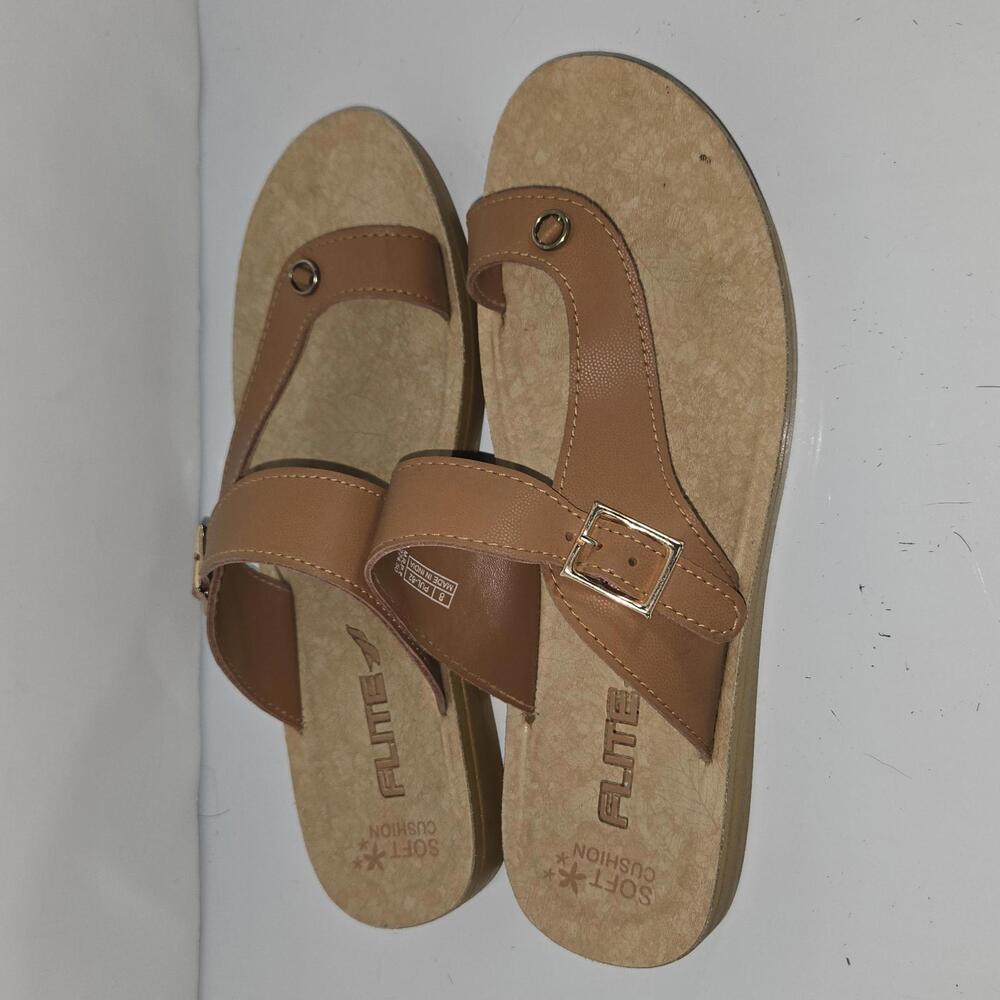 0281 Flite PUL-82 Womens Flat Tan Daily Wear Sandal Size 8 - Picture 5 of 9